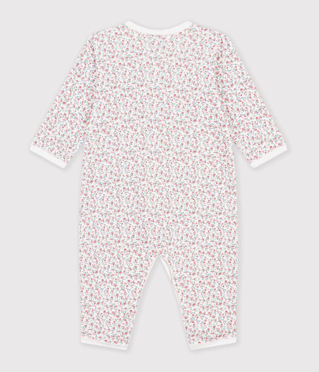 Pijama de algod&oacute;n sin pies para beb&eacute; con estampado floral blanco/multicolor
