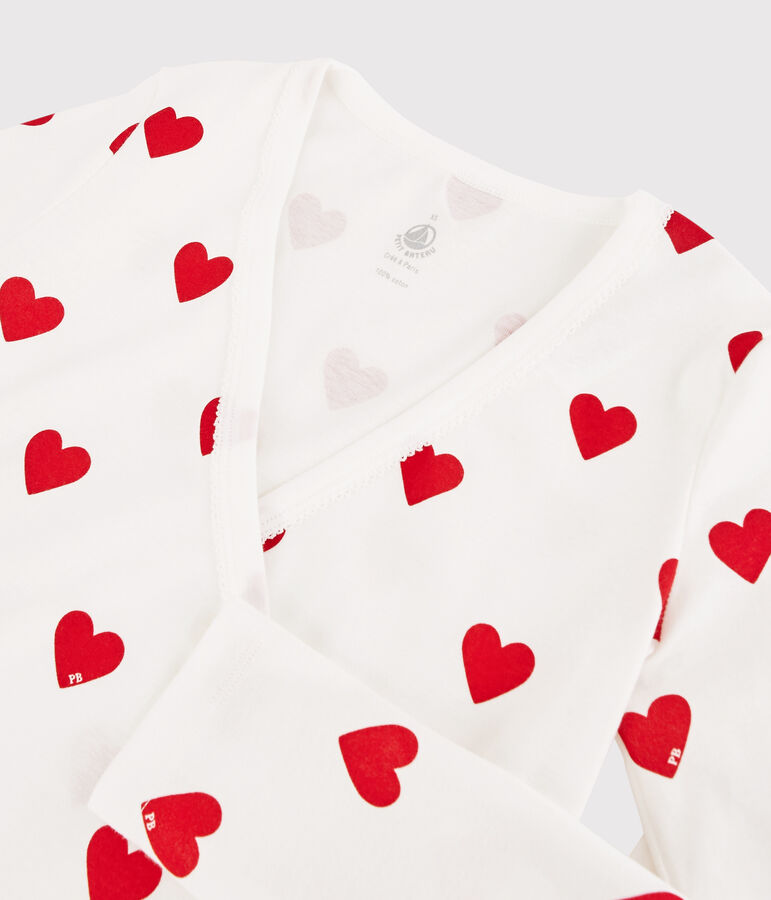 Rebeca cruzada de algod&oacute;n de mujer blanco/rojo