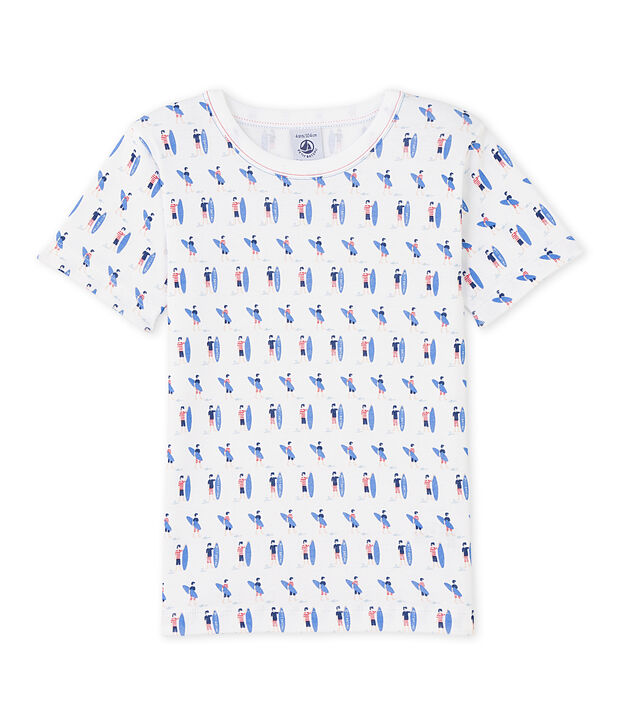 Camiseta estampada para ni&ntilde;o blanco/azul