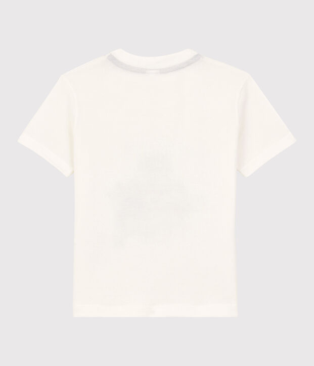 Camiseta de manga corta de punto de ni&ntilde;o blanco