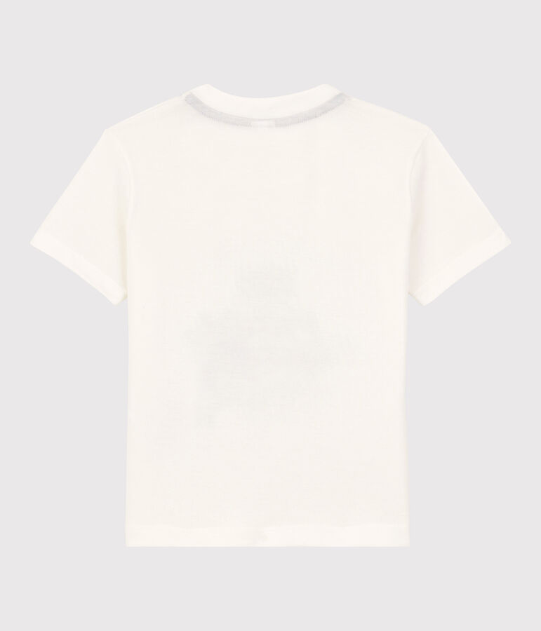 Camiseta de manga corta de punto de ni&ntilde;o blanco