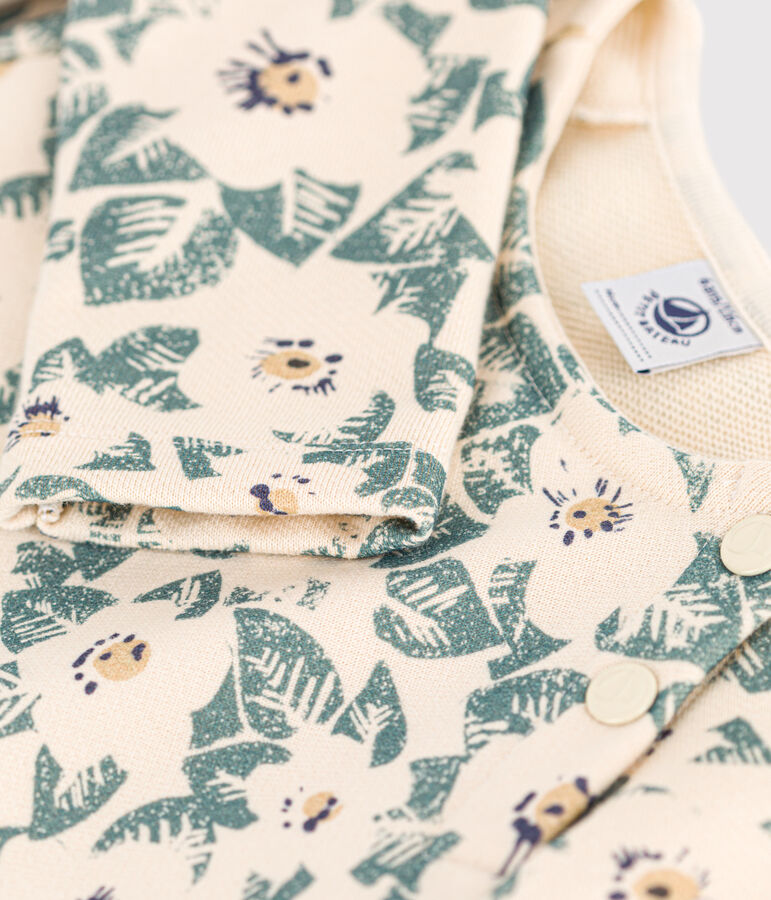 Vestido de mulet&oacute;n de manga larga con flores para ni&ntilde;a crudo/multicolor