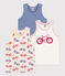 Juego de 3 camisetas de tirantes con motivo de bicicleta de algodón para niño variante 1