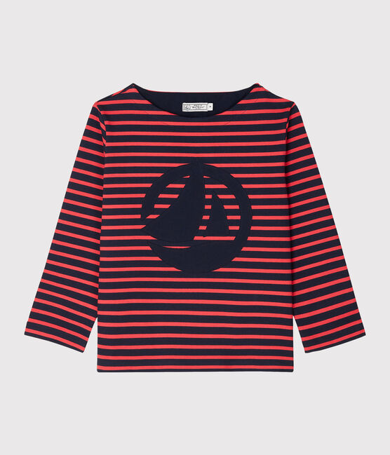 Camiseta marinera de mujer azul SMOKING/rojo SIGNAL