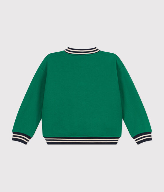 Chaqueta teddy de felpa y borreguito para niño verde JARDIN