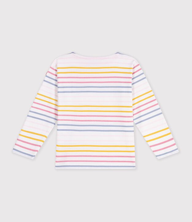 Marinera infantil de algod&oacute;n blanco/multicolor