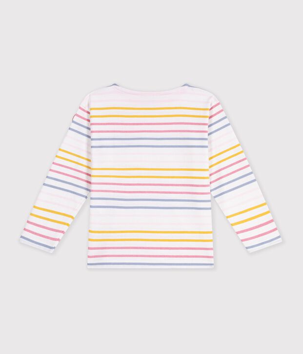 Marinera infantil de algod&oacute;n blanco/multicolor