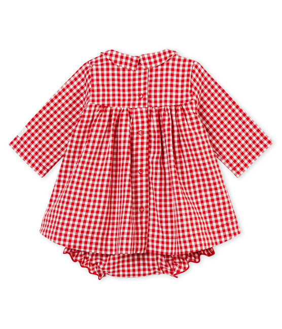 Vestido de manga larga y braguita bloomer vichy rojo TERKUIT/blanco MARSHMALLOW