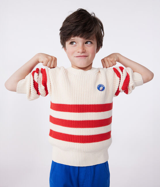 Jersey infantil de algodón a rayas rojo AVALANCHE/ AURORA