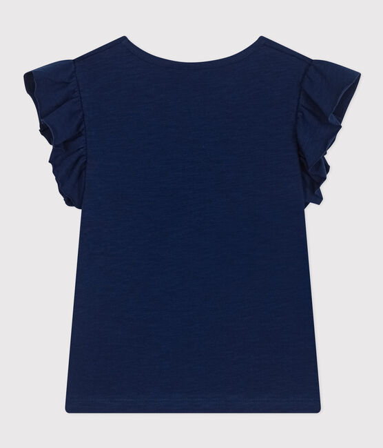 Camiseta de punto flameado para niña azul MEDIEVAL