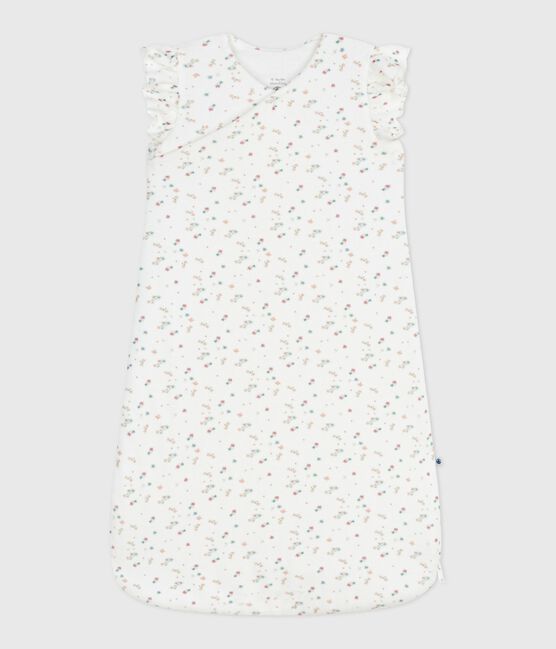 Saco de terciopelo para bebé con estampado de flores TOG 3 blanco MARSHMALLOW/blanco MULTICO