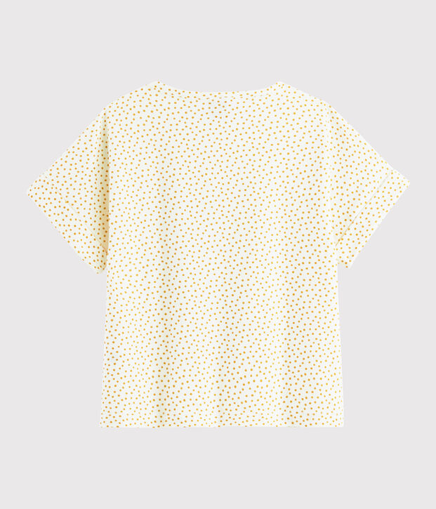 Camiseta estampada de ni&ntilde;a blanco/amarillo