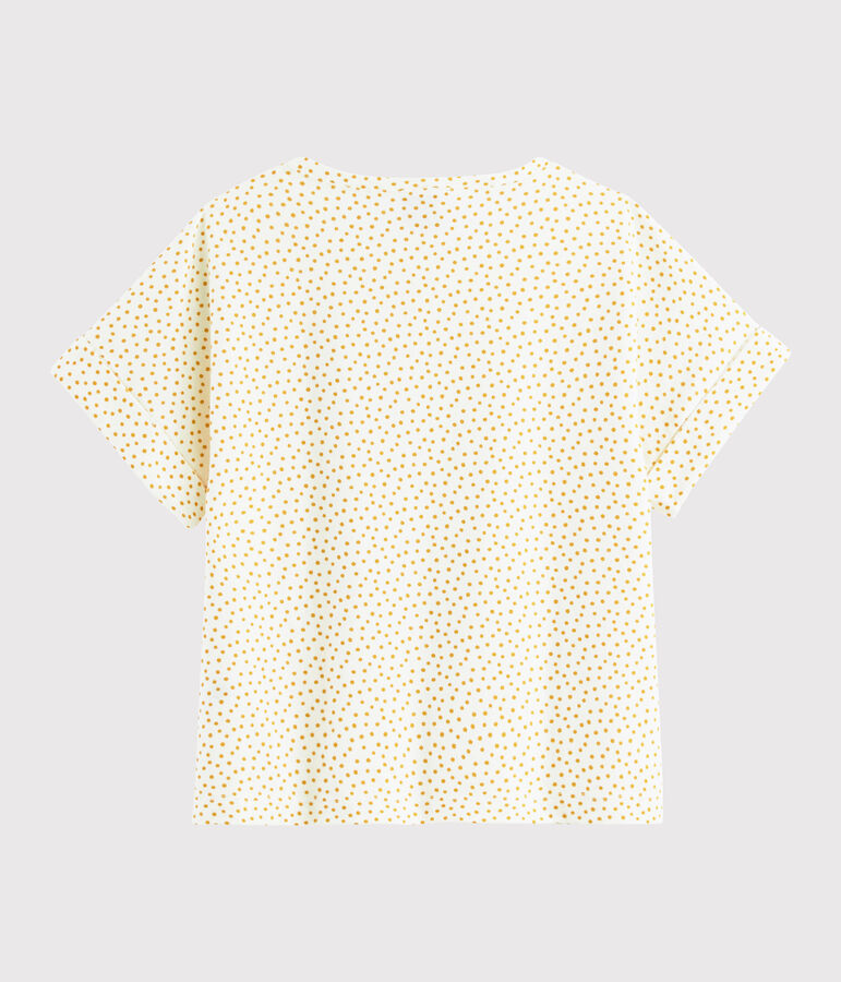 Camiseta estampada de ni&ntilde;a blanco/amarillo