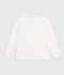 Camiseta infantil lisa de algod&oacute;n de manga larga blanco
