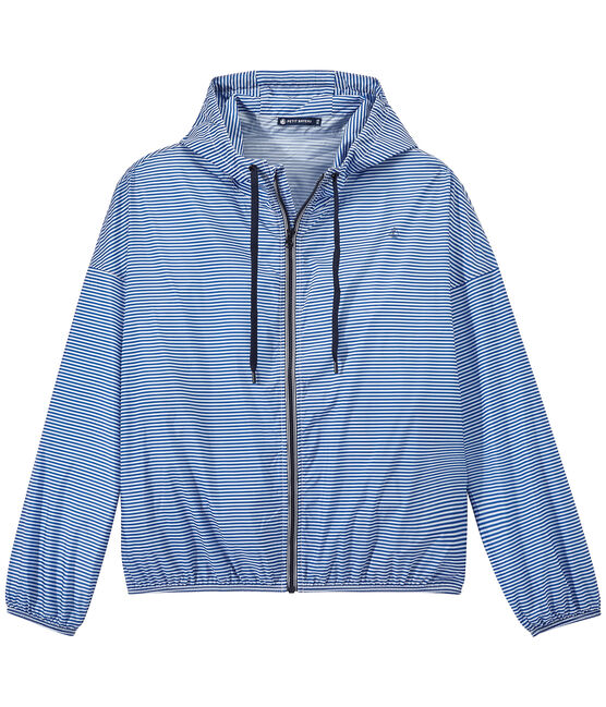 Cortavientos impermeable milrayas unisex azul PERSE/blanco MARSHMALLOW