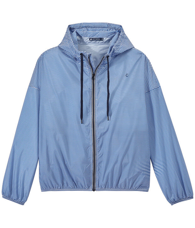 Cortavientos impermeable milrayas unisex azul/blanco
