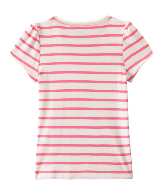 Camiseta chica a rayas marineras/ Camiseta chica de rayas marineras blanco MARSHMALLOW/rosa PETAL