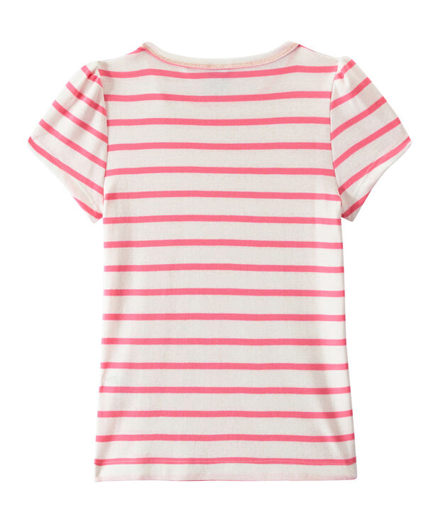 Camiseta chica a rayas marineras/ Camiseta chica de rayas marineras blanco/rosa
