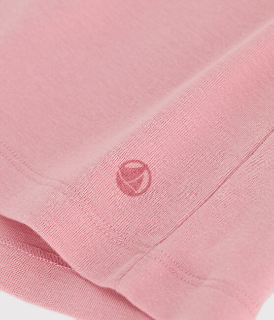Camiseta infantil lisa de manga corta de algodón rosa CHARME