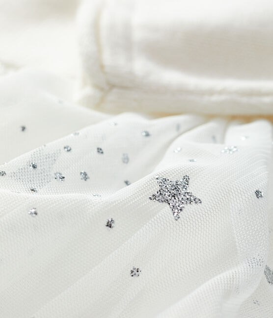 Vestido de tejido de punto de bebé. blanco MARSHMALLOW/gris ARGENT