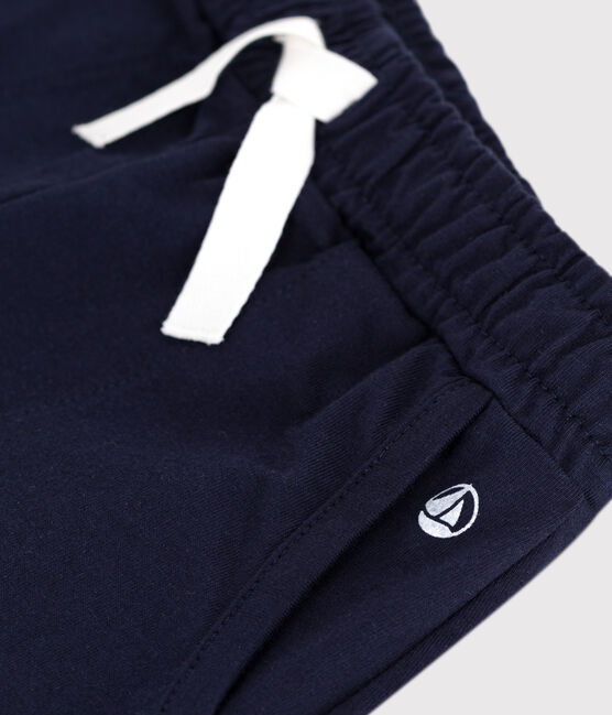 Shorts infantiles de algodón liso azul SMOKING
