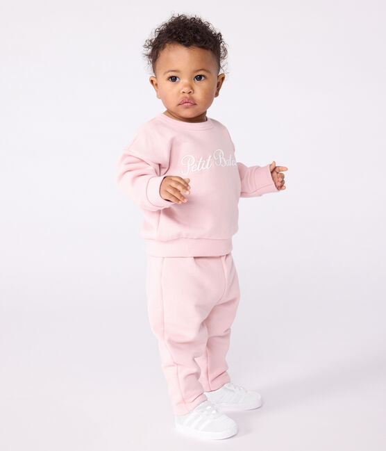 Sudadera de algodón con bordado Petit Bateau para bebé rosa JOLI