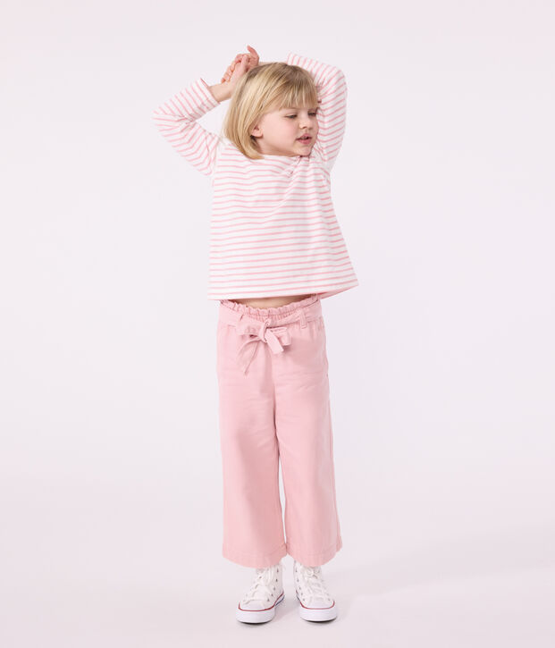 Pantal&oacute;n infantil de mezcla de algod&oacute;n y lyocell. rosa