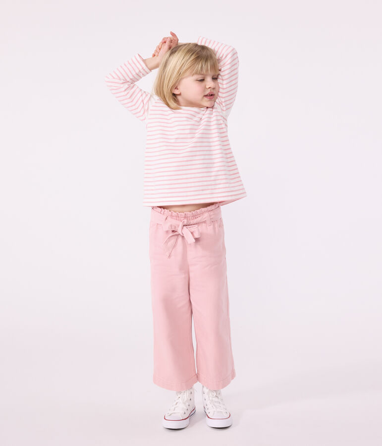 Pantal&oacute;n infantil de mezcla de algod&oacute;n y lyocell. rosa