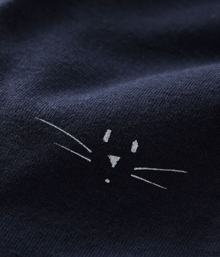 Legging con cabeza de gato de tejido acanalado azul SMOKING