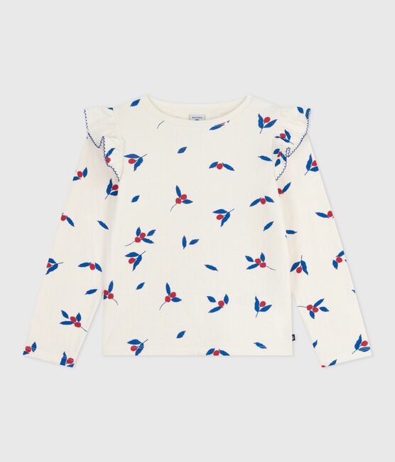 Camiseta infantil de algodón de manga larga con estampado MILK/ MULTICO