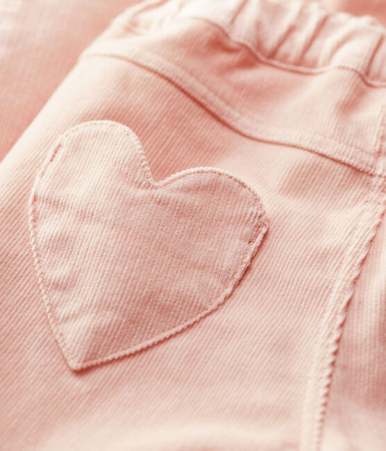 Pantalón slim de terciopelo de niña rosa MINOIS