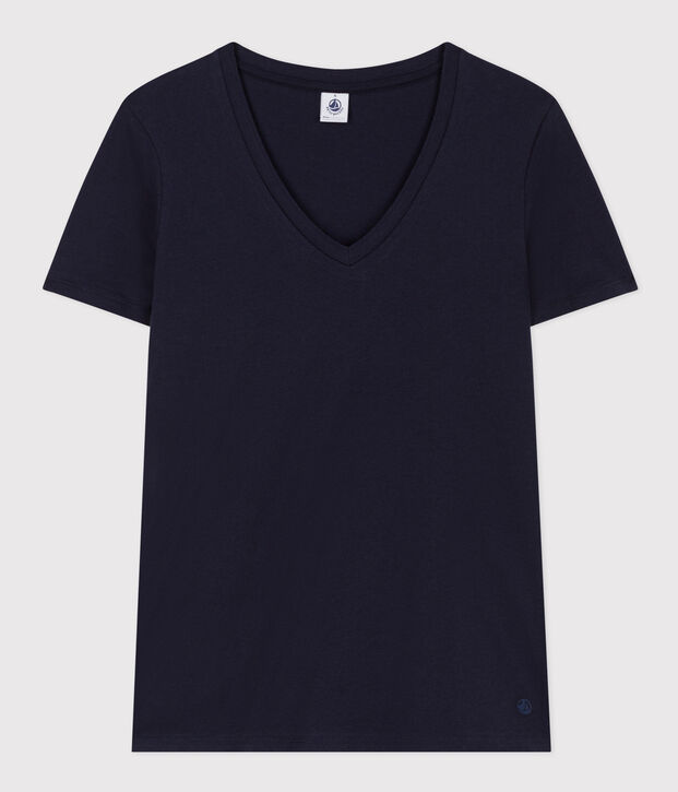 Camiseta LA RECTA de algod&oacute;n con cuello de pico para mujer SMOKING
