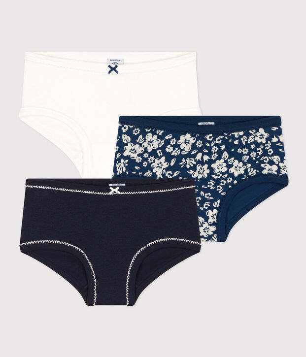 Juego de 3 braguitas de algod&oacute;n con flor para ni&ntilde;a multicolor