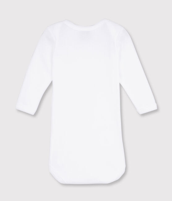Body blanco de manga larga de bebé blanco ECUME