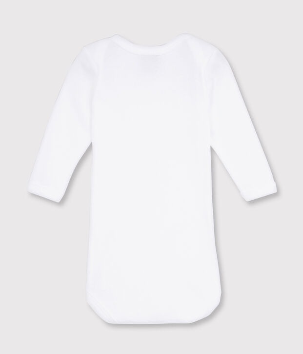 Body blanco de manga larga de beb&eacute; blanco