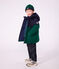 Plum&iacute;fero infantil liso colorblock verde/azul