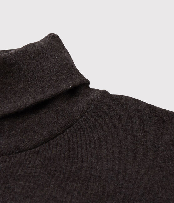 Camiseta de cuello alto emblemática de algodón de mujer gris CITY CHINE