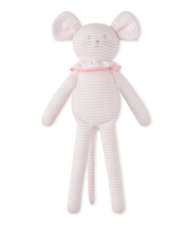 Doudou ratita con la milrayas rosa VIENNE/blanco ECUME CN