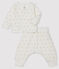 Conjunto de dos piezas para bebé de túbico blanco MARSHMALLOW/beige PERLIN
