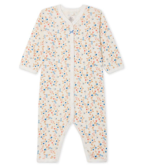 Pijama sin pies de punto para bebé niña blanco MARSHMALLOW/blanco MULTICO