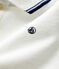 Polo de manga corta de algodón para bebé blanco MARSHMALLOW