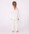 Pijama infantil de terciopelo con estampado de corazones blanco MARSHMALLOW/blanco MULTICO