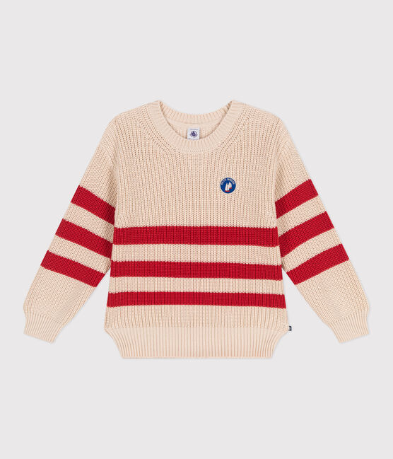 Jersey infantil de algodón a rayas rojo AVALANCHE/ AURORA