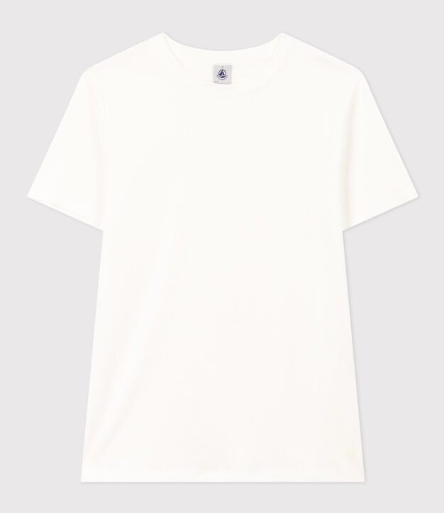 Camiseta Iconique de manga corta de punto liso para mujer blanco