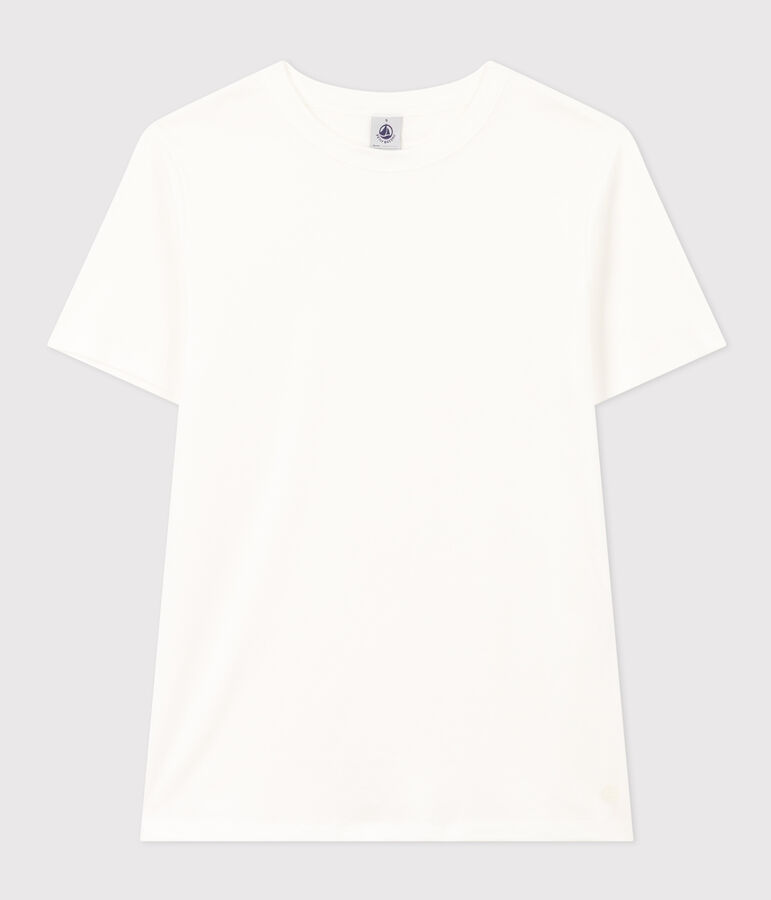 Camiseta Iconique de manga corta de punto liso para mujer blanco