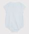 Pelele de algod&oacute;n de manga corta a rayas para beb&eacute; azul/azul