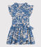 Vestido estampado de popelina sin mangas para niña azul BEACH/ MULTICO
