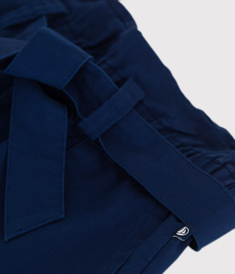 Shorts infantiles de algod&oacute;n liso azul