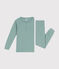 Pijama infantil liso de algodón verde PAUL
