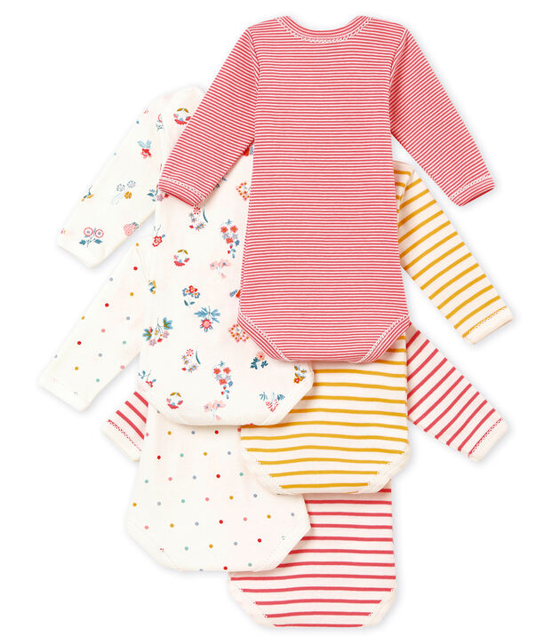 Lote de 5 bodis de nacimiento para beb&eacute; ni&ntilde;a multicolor